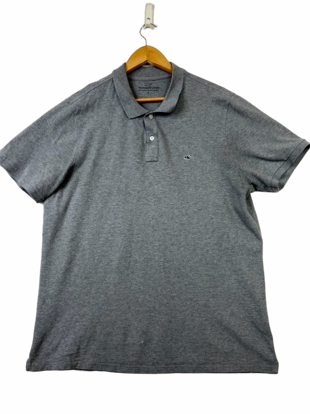 Vineyard Vines Large Edgartown Pique Polo Shirt Performance Stretch Gray Mens